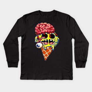 Brain Ice Cream Kids Long Sleeve T-Shirt